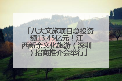 八大文旅项目总投资额13.45亿元！江西新余文化旅游（深圳）招商推介会举行